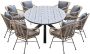 Garden Impressions Lucas tuinset 9-delig bruin Tulli tuintafel ovaal 280x140 cm grey teak look - Thumbnail 3