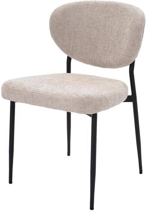 Giga Meubel Eetkamerstoel Stof Beige Zithoogte 49cm 57x48x80cm Vajèn