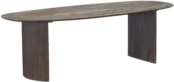 Giga Meubel Eettafel Deens Ovaal 300cm Donkerbruin Mangohout Feline