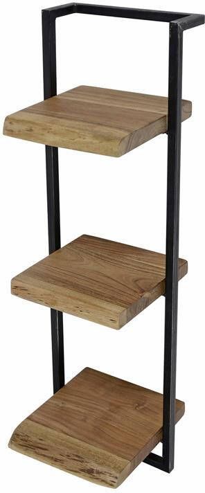 Giga Meubel Wandplank Acacia Stalen Frame 3 Planken Edge Hoog - Foto 2
