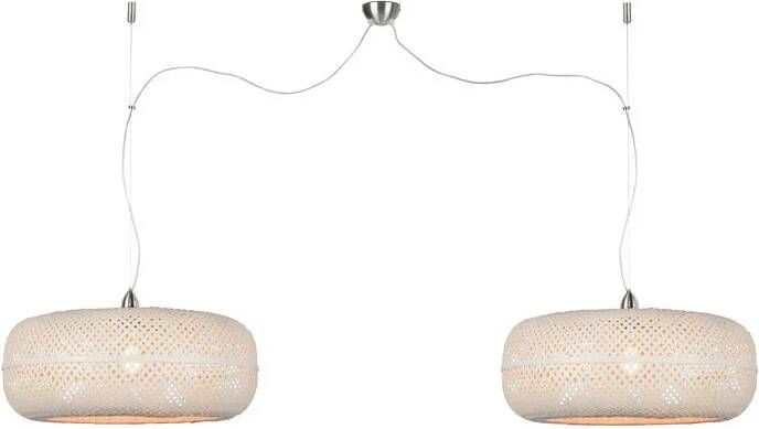 GOOD&MOJO Good & Mojo Dubbele Hanglamp PALAWAN Bamboe Wit Product Met gloeilamp: Nee