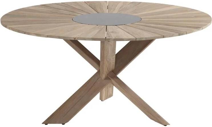 Hartman Provence Tuintafel Ø 150 cm Grijs Teakhout