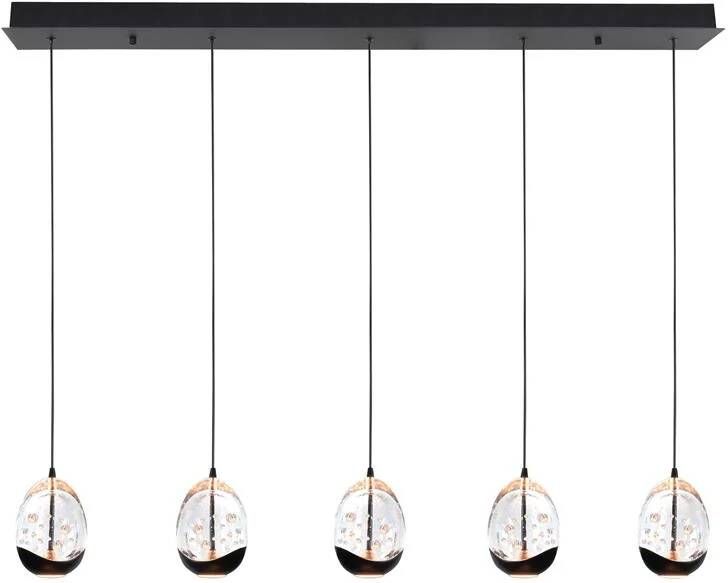 Highlight Hanglamp Clear Egg 5 lichts L 108 cm helder-zwart