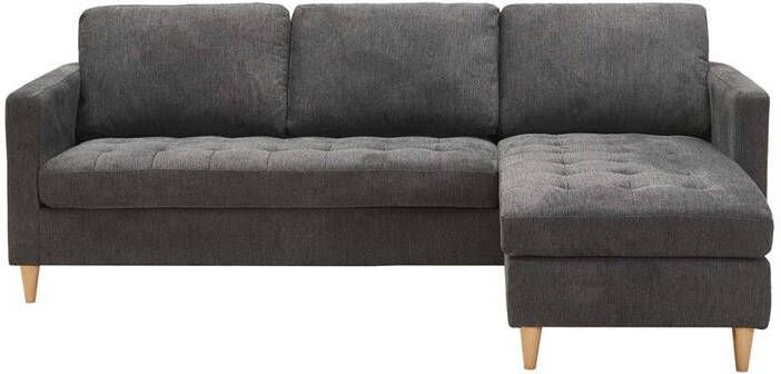 Hioshop Firenze bank met chaise longue donkergrijs.