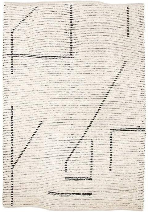 HKLIVING Vloerkleed Woven 200 x 300cm Crème Antraciet