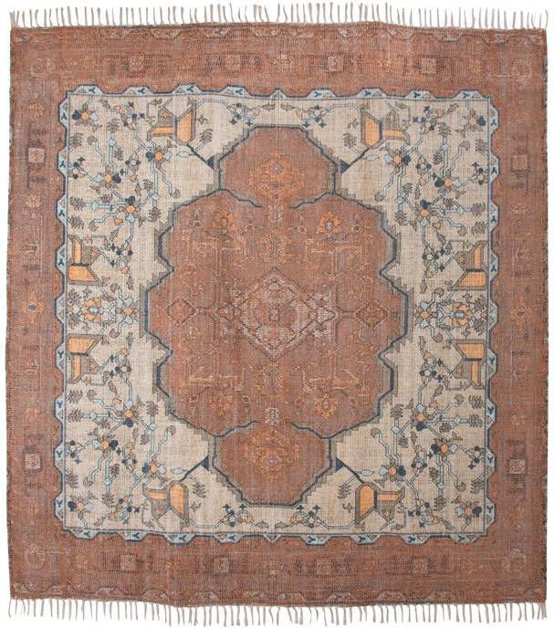 HKLIVING Vierkant Vloerkleed Printed 250 x 250cm Terracotta