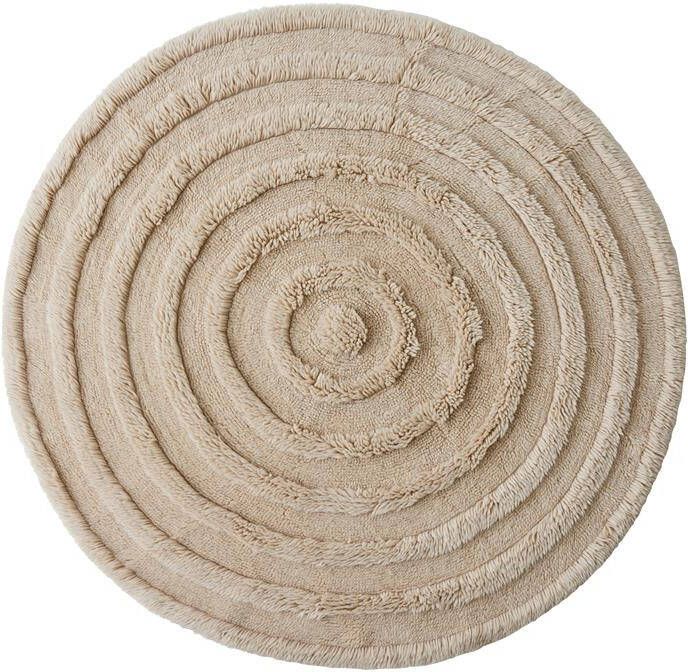 HKLIVING Round Woolen Vloerkleed Ø 150 cm Cream