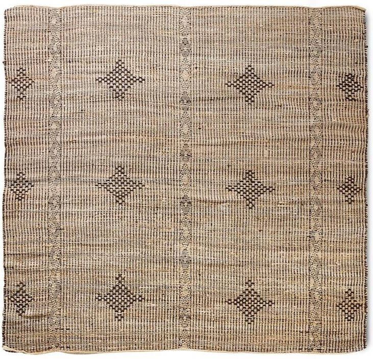 HKLIVING Vloerkleed Rustic Jute 200 x 200cm Naturel Bruin Vierkant