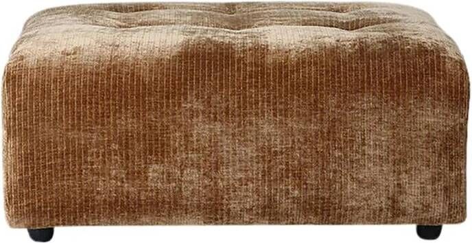 HKliving Vint Bank Element Hocker Small Corduroy Velvet Aged Gold