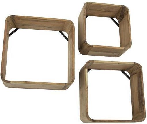 Hoyz Collection Wandschap Vierkant Acaciahout Set Van 3 - Foto 2