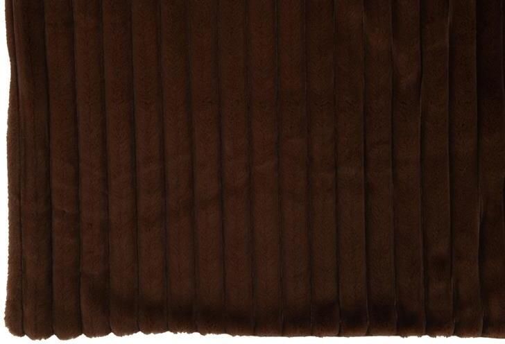 J-Line Plaid corduroy polyester chocolade 180 x 130 cm woonaccessoires - Foto 2
