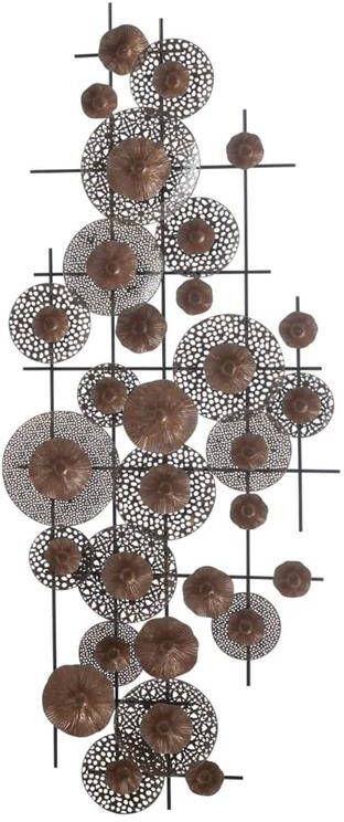 J-Line Wanddeco Bloemen Metaal Bruin 60x150 CM