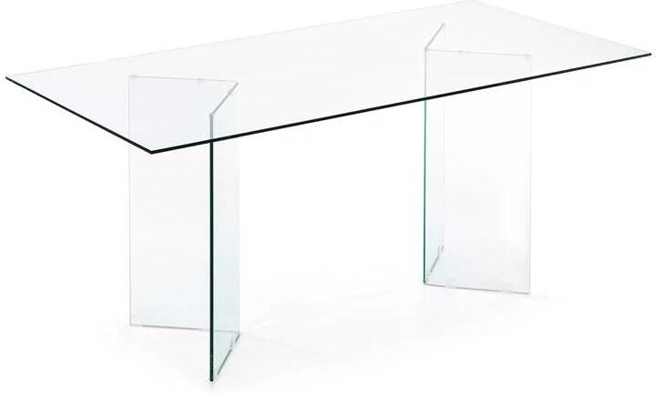 Kave Home Glazen Eettafel Burano 180 x 90 cm Transparant