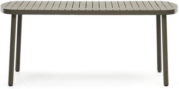 Kave Home Joncols buitentafel in aluminium met groen gelakte afwerking 180 x 90 cm - Foto 3