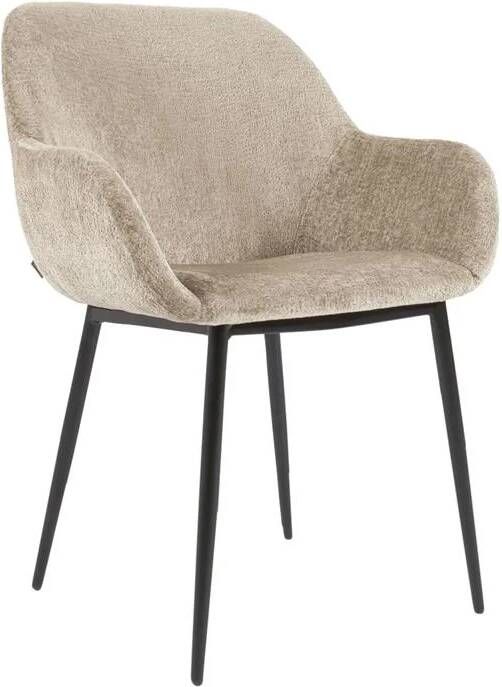 Kave Home Eetkamerstoel Konna Chenille Beige