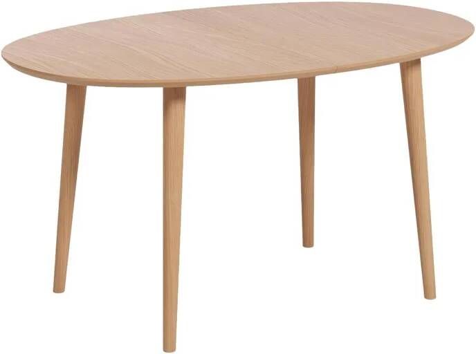 Kave Home Uitschuifbare Ovale Eettafel Oqui 140 220 x 90cm Eiken Naturel Ovaal