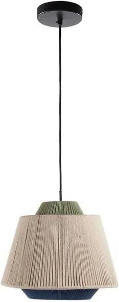 Kave Home Yuvia katoenen plafondlamp met beige en blauwe afwerking