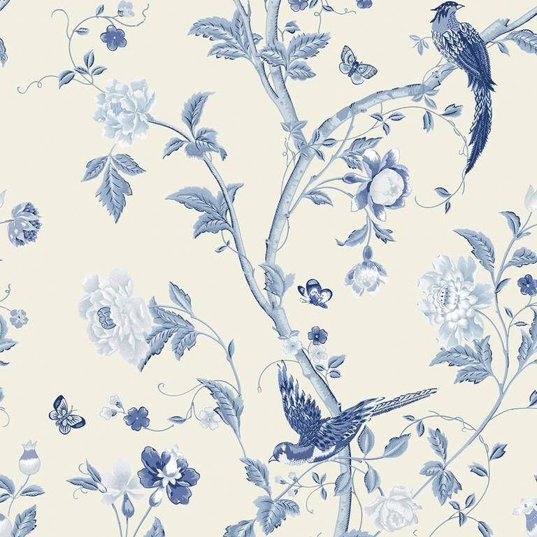 Laura Ashley Vliesbehang Summer Palace Royal Blue 10mx52cm