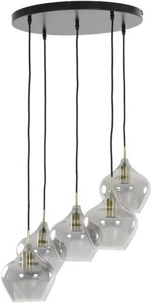 Light & Living Light and Living hanglamp brons glas 2948927