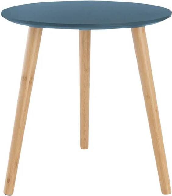Lisomme Esma houten bijzettafel blauw Ø 40 cm
