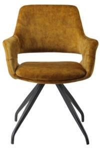 Livingfurn | Eetkamerstoel Capp Oker Velvet | Zitmeubels eetkamer | Armstoel - Foto 3