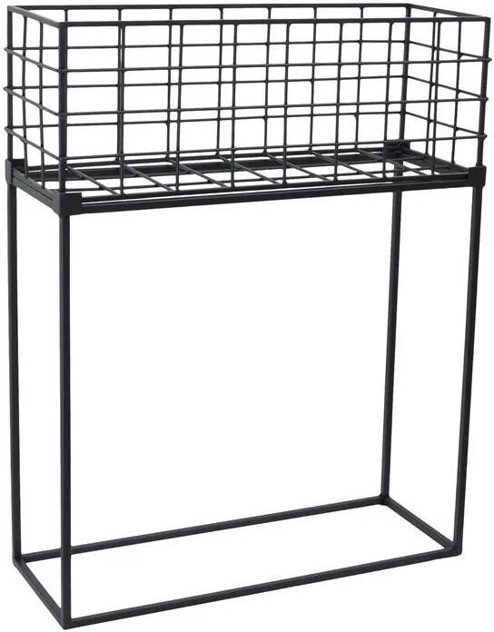 LOFT42 Flora Staande plantenbak Rechthoek Zwart Metaal 55x70x20 - Foto 2