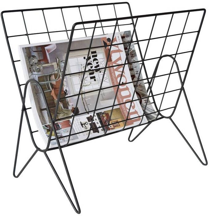 LOFT42 Maggy Tijdschriftenrek Staand Metaal Mat Zwart 39x38x26