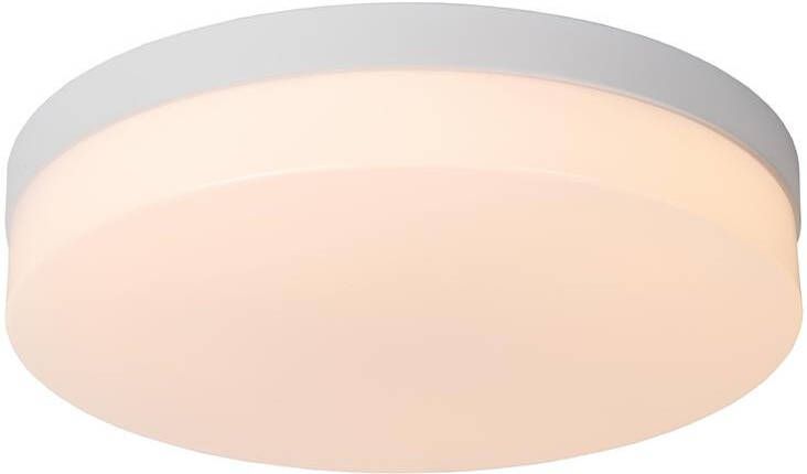 Lucide BISKIT Plafonnière Badkamer Ø34 5 cm LED 1x24W 2700K IP44 Beweging & dag nacht sensor Wit