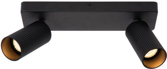 LUCIDE Plafondspot Clubs Zwart 2xgu10