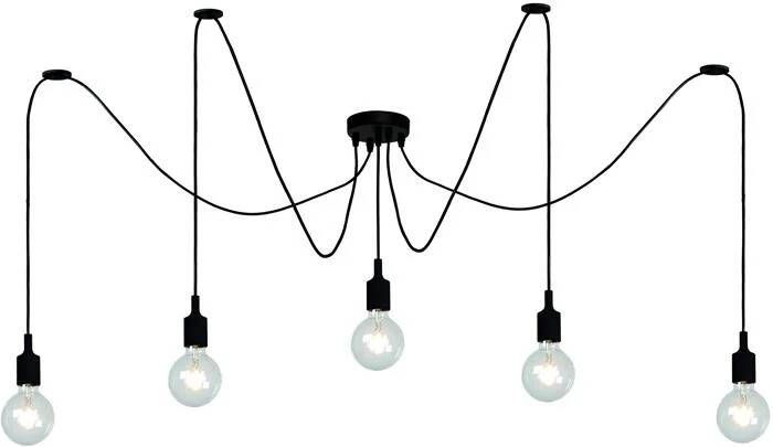 LUCIDE Hanglamp Fix Multiple Zwart 5xe27