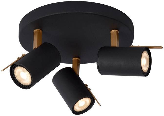 LUCIDE Opbouwspot Grony Zwart 23cm 3xgu10