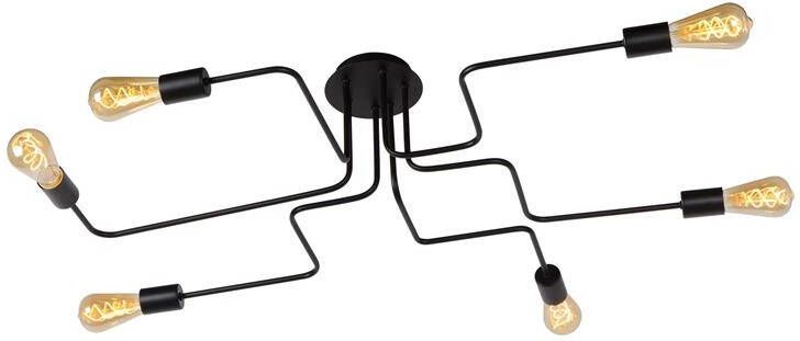 Lucide LESTER Plafonnière 6xE27 Zwart