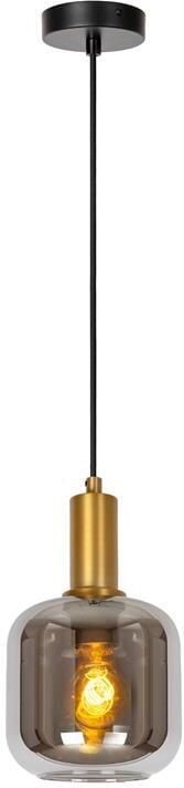 LUCIDE Hanglamp Joanet Messing Rookglas ⌀16cm E27 - Foto 4
