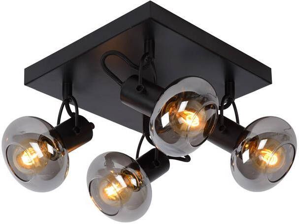 LUCIDE Opbouwspot Madee Zwart 23cm 4xe14