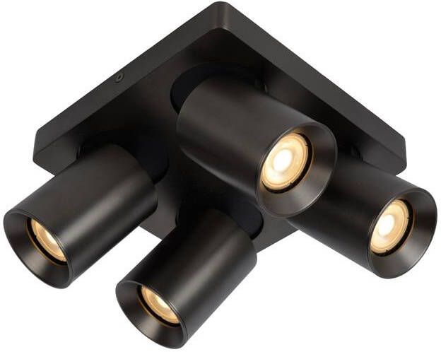 LUCIDE Plafondspot Nigel Zwart Staal Led 4xgu10 5w