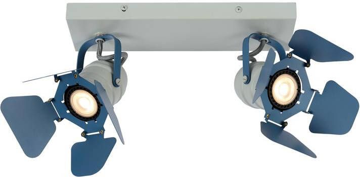 LUCIDE Opbouwspot Picto Blauw En Grijs 12 5cm 2xgu10
