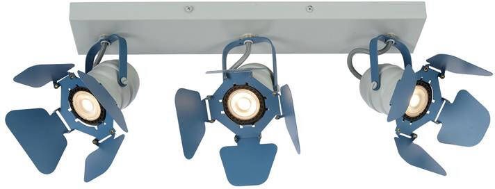 LUCIDE Opbouwspot Picto Blauw En Grijs 12 5cm 3xgu10