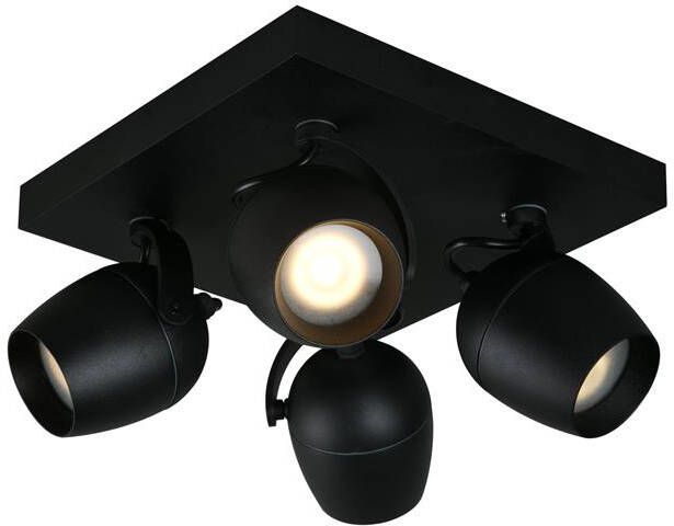 Lucide PRESTON Plafondspot 4xGU10 Zwart