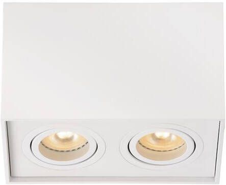 Lucide Plafondspot Tube Rechthoek Gu10 2-lichts Dimbaar Wit