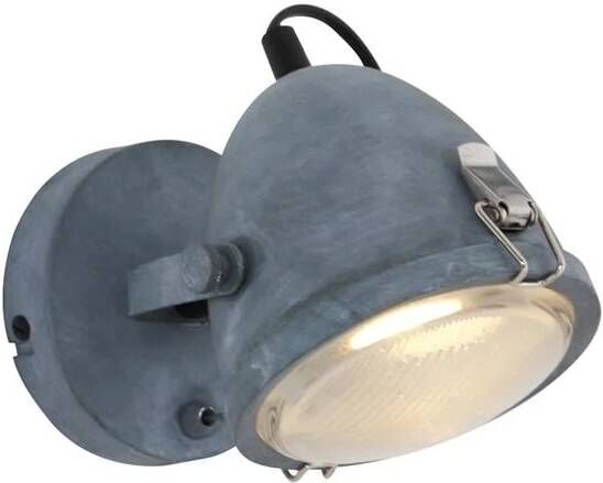 Mexlite Lightning industriele wandlamp 1-l spot medium grijs