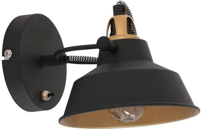 Mexlite wandlamp Nove zwart metaal opbouwspot E14 3326ZW