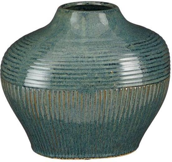 Mica Decorations Vaas Pedra 29x23x24 Cm Keramiek Blauw