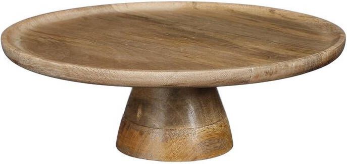 Mica Decorations Tallo Taartplateau 30x30x10 Cm Hout Lichtbruin