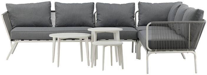 Nest outdoor Hanne Loungeset Grijs Tuin Alumnium met Zitkussens Hoekbank Salontafel Buiten