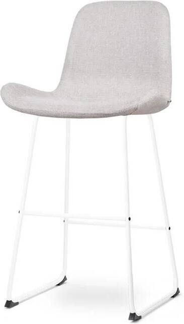 Nolon Nino-Fé Barkruk Beige Wit Onderstel 75 cm Stof Barkruk met Rugleuning - Foto 2