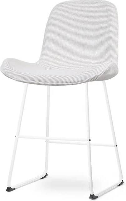 Nolon Nino-Fé Barkruk Ribstof Cr√ Me Wit Onderstel 65 cm Stof Kookeiland Barkruk met Rugleuning - Foto 3