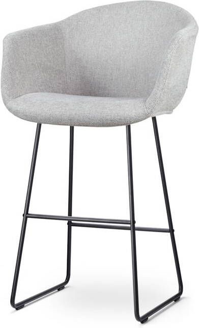 Nolon Nino-Otis Barkruk Lichtgrijs met Armleuning Zwart 75 cm