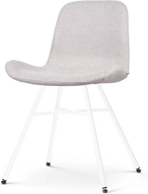 Nolon Noa-Fé Eetkamerstoel Beige Stof Wit Onderstel Modern - Foto 2