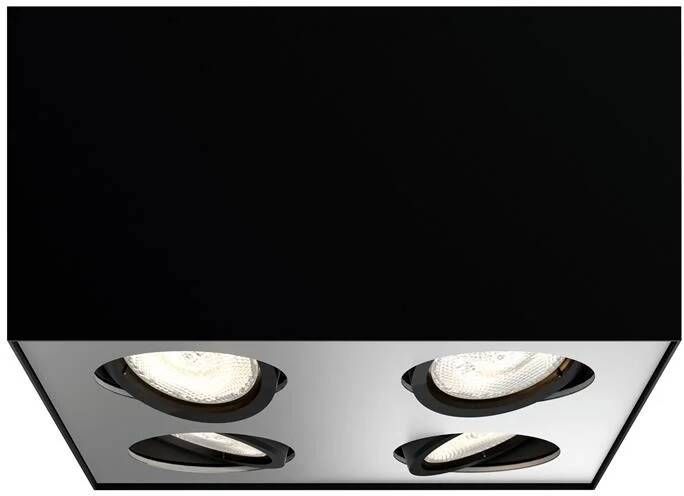 Philips Ledspot Box Warmglow Zwart 4x4 5w