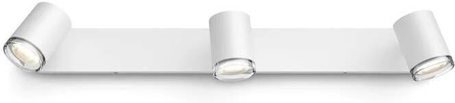 Philips Hue Adore Opbouwspot Badkamer White Ambiance GU10 Wit 3 x 5 5W Bluetooth incl. Dimmer Switch